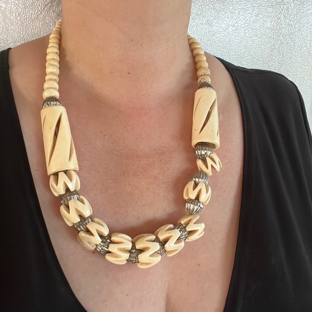 Vintage Bone Necklace Hook and Eye